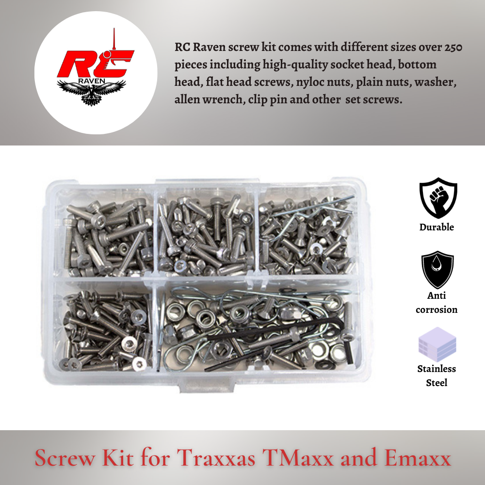 T-Maxx and E-Maxx 250 Piece Stainless Screw Kit