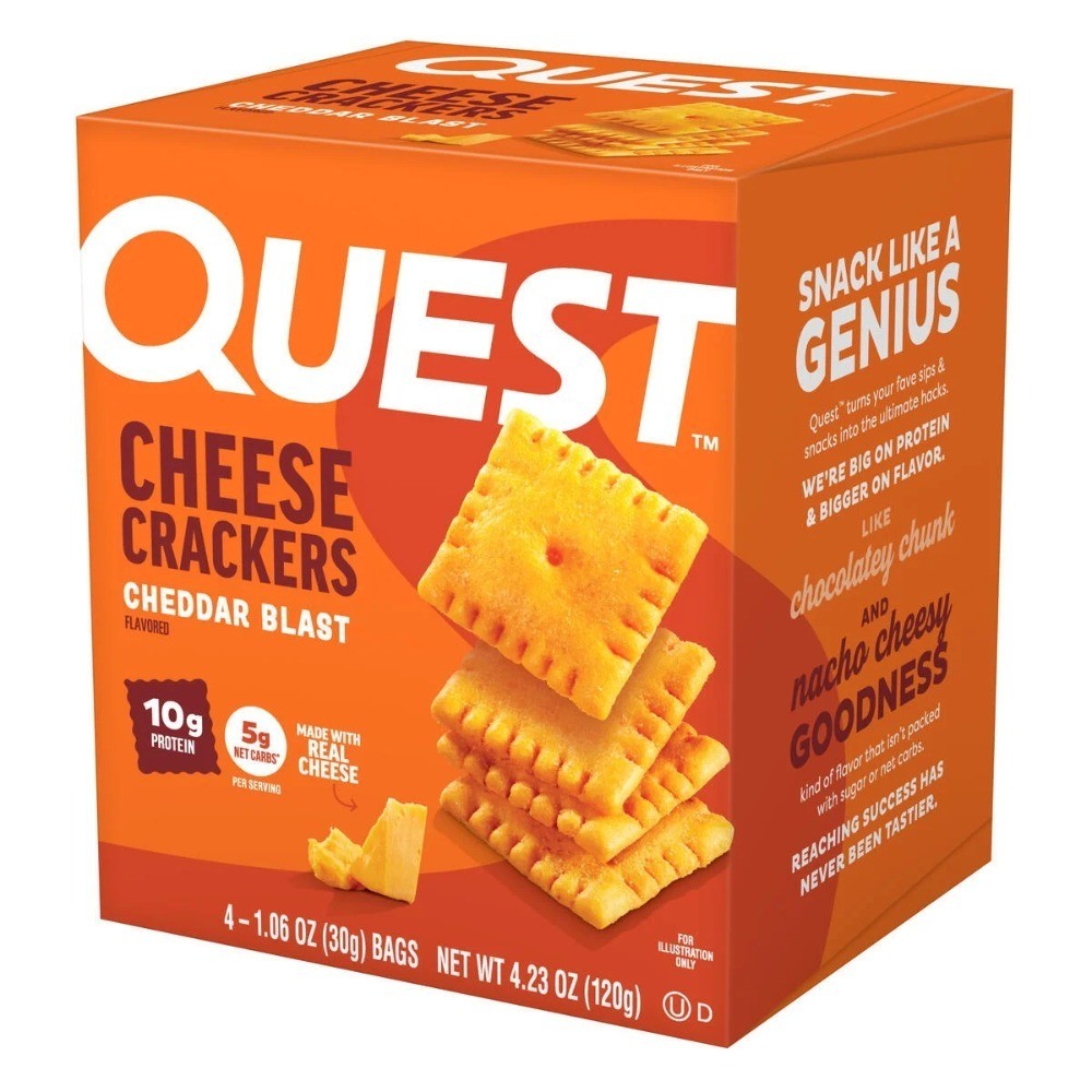High Protein Cheddar Cheese Snack Crackers with Real Cheese 4 Pack