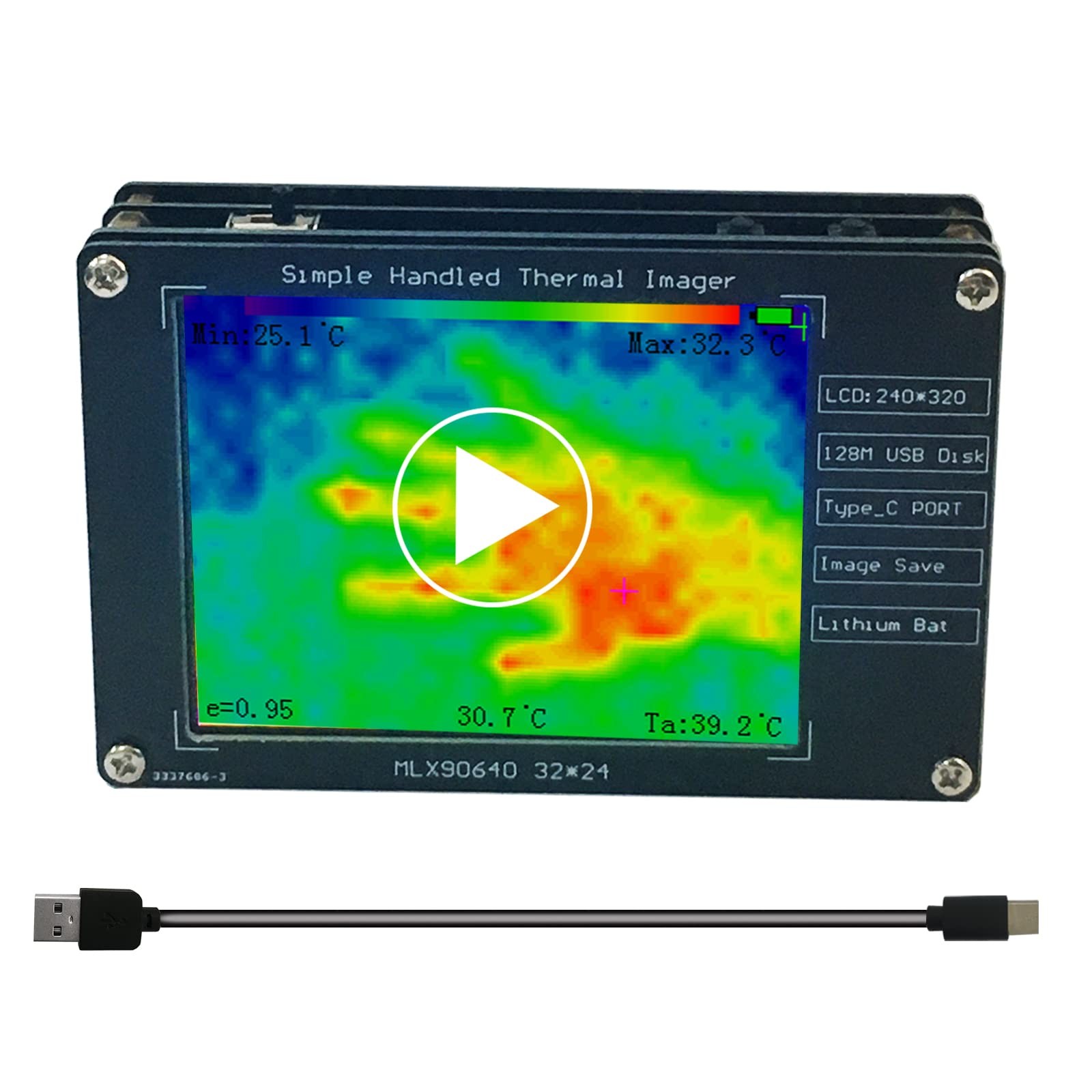 Handheld Infrared Thermal Imaging Camera 320x240 Resolution Thermal Imager wi...