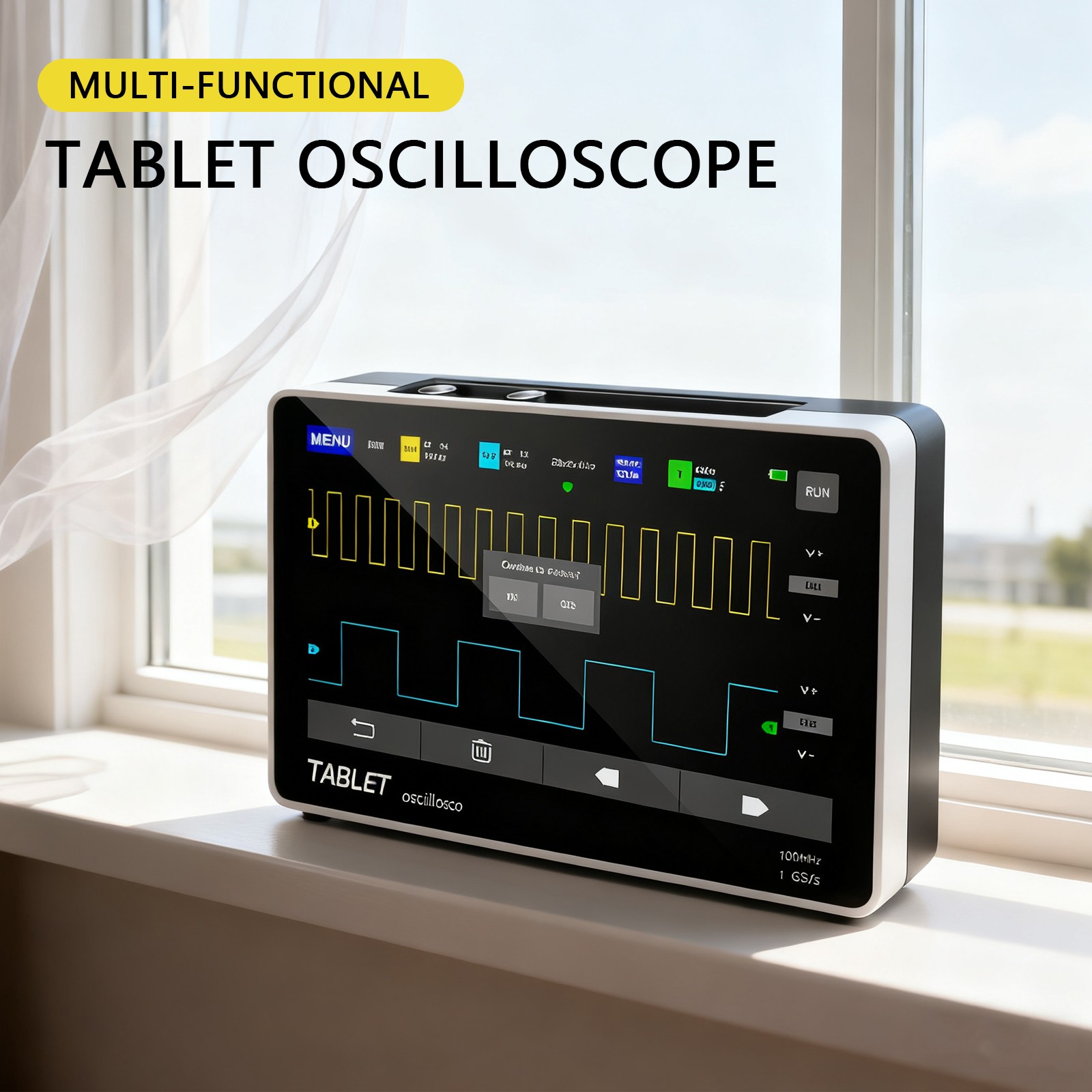 1013D Handheld Digital Tablet oscilloscope Portable Storage 2CH 100MHz