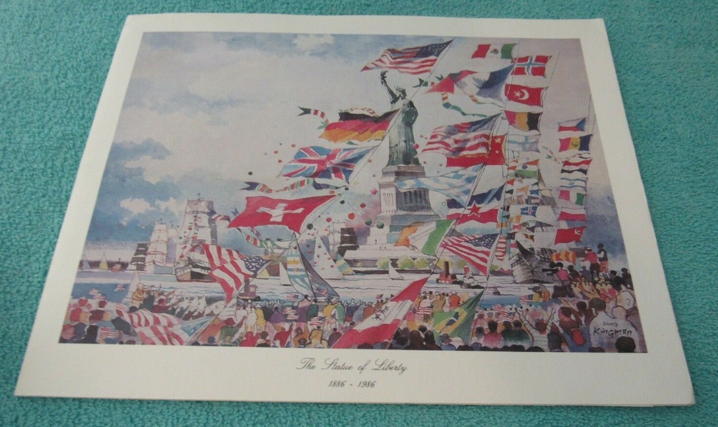 1986 Statue of Liberty Centennial Pan Am Airlines Flight Food Menu Pan American