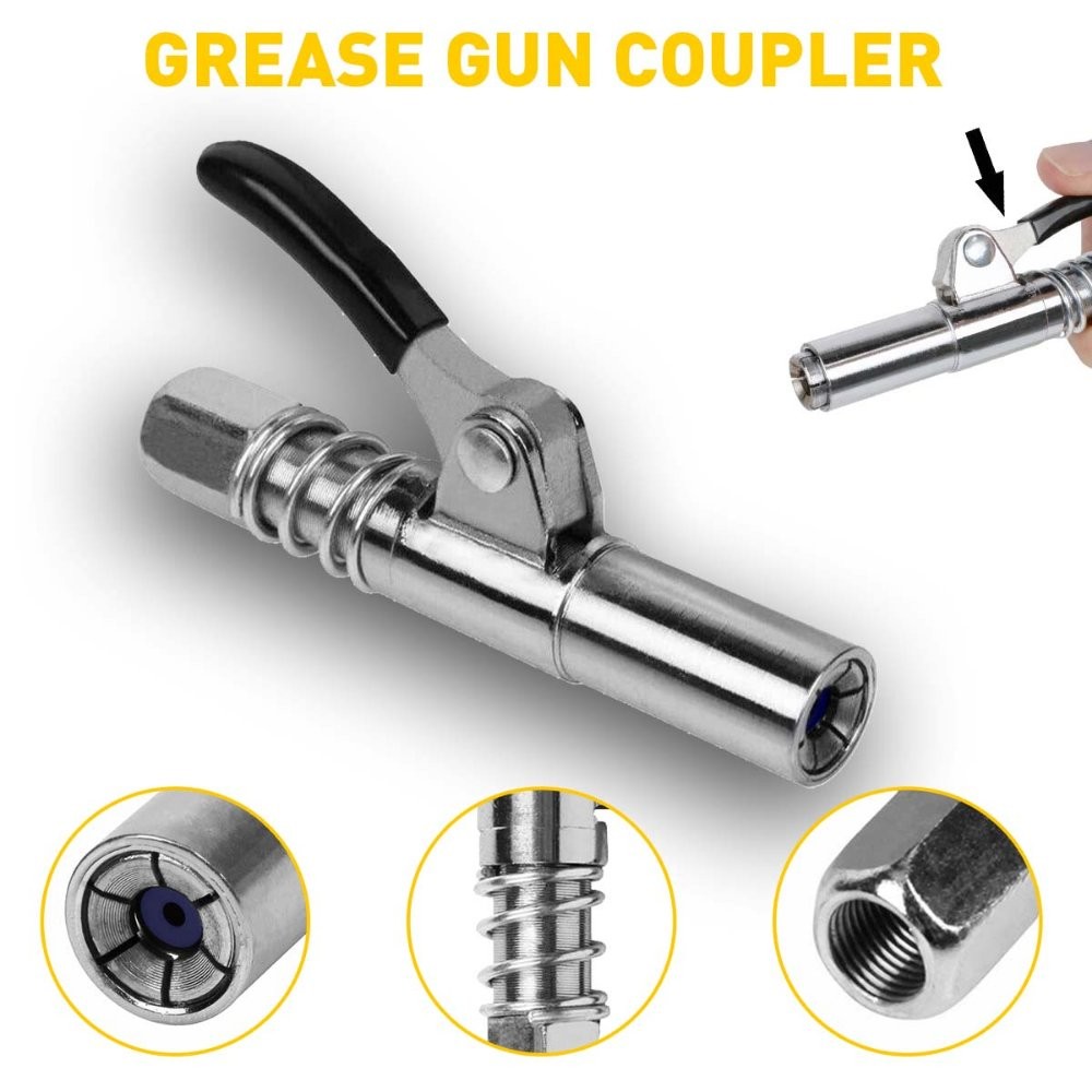 Grease Gun Coupler Quick Release Lock Oil Injection Nozzle Professional EOA