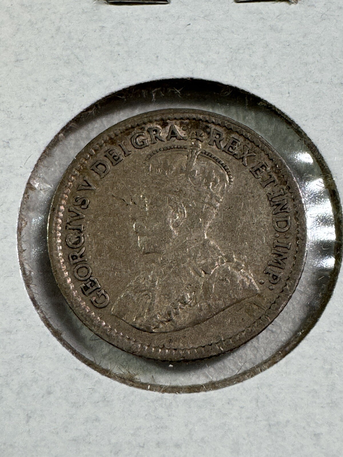 1917 Canada 5 Cents Small Silver Coin Cleaned