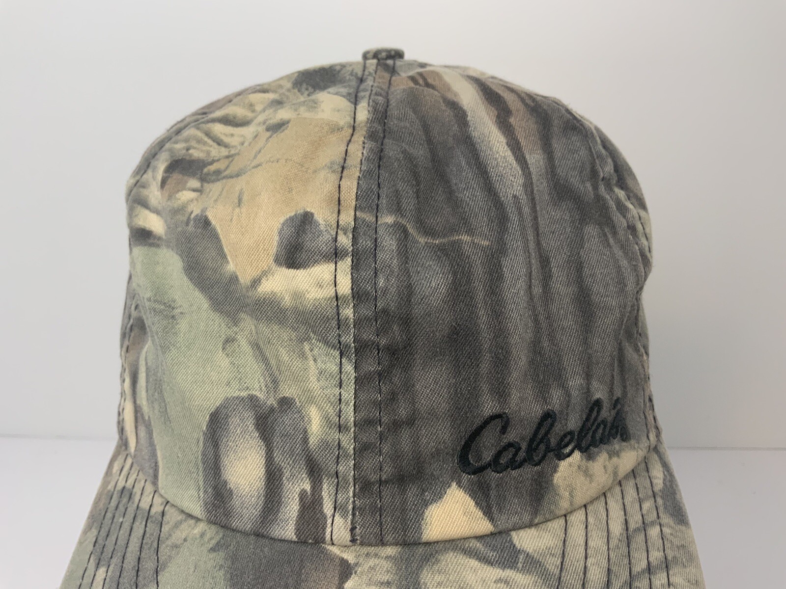 Vintage Cabelas Camo Hat Hunting Lined Cap with Ear Flaps Camouflage Medium EUC