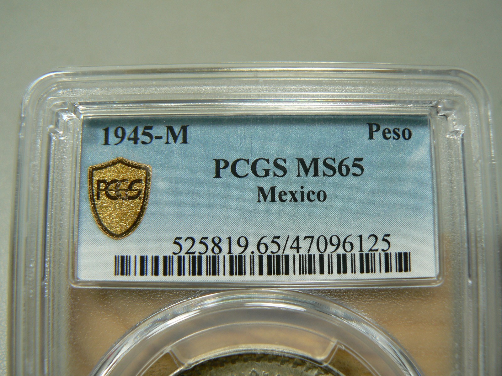 Mexico 1945-M Peso PCGS MS65