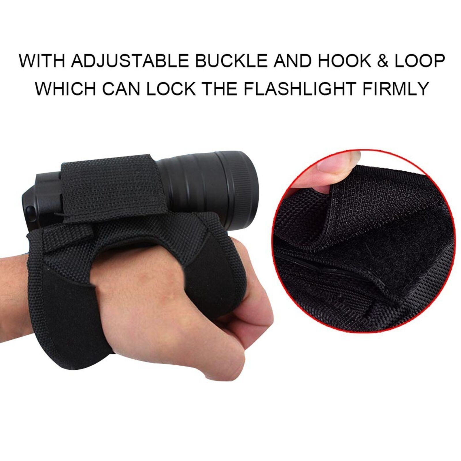 Durable Portable Black Diving Light Flashlight Torch Holder Glove Underwater