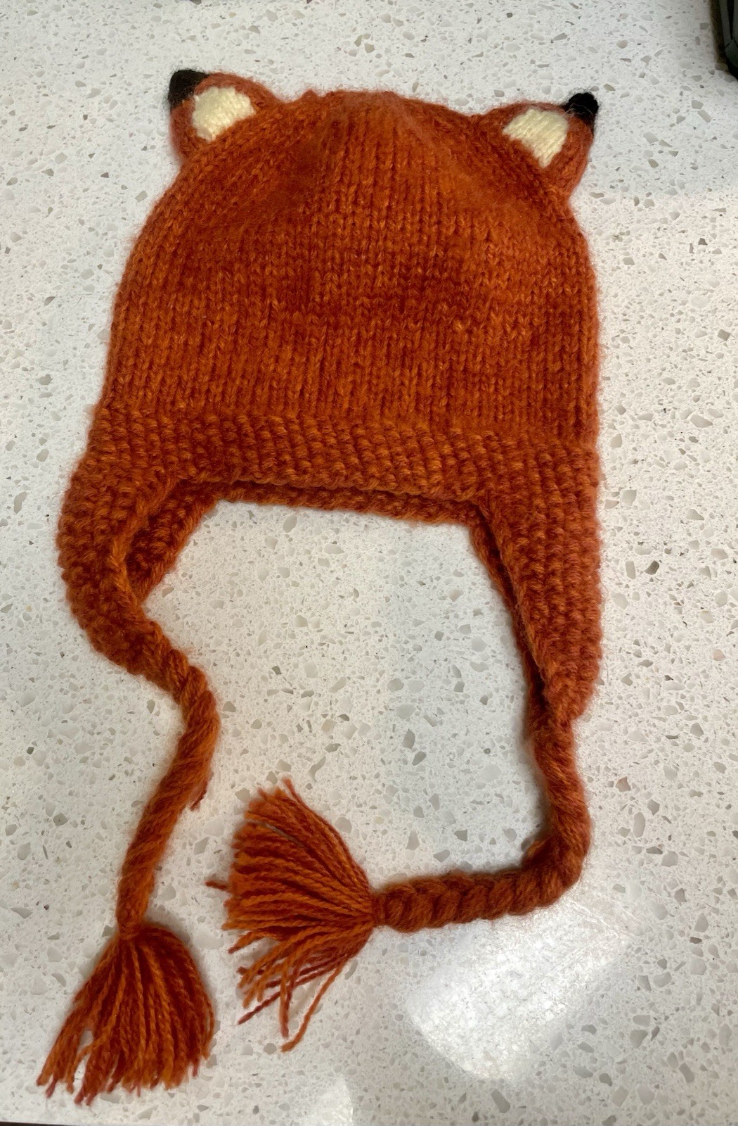 Handcrafted From Peru, Fox Hat, “Andes Gifts” Youth Medium , Fair Trade, Orange