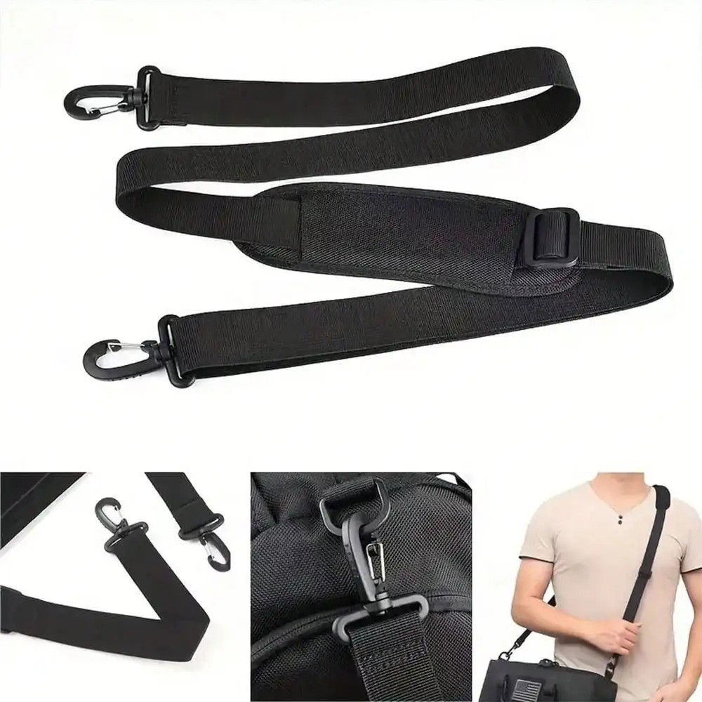 56-Inch Adjustable Thick Soft Universal Replacement Shoulder Strap, Black