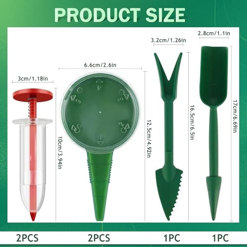 6 PCS Mini Seed Spreader, Sowing Seed Dispenser with 5 Speeds, Sowing Red