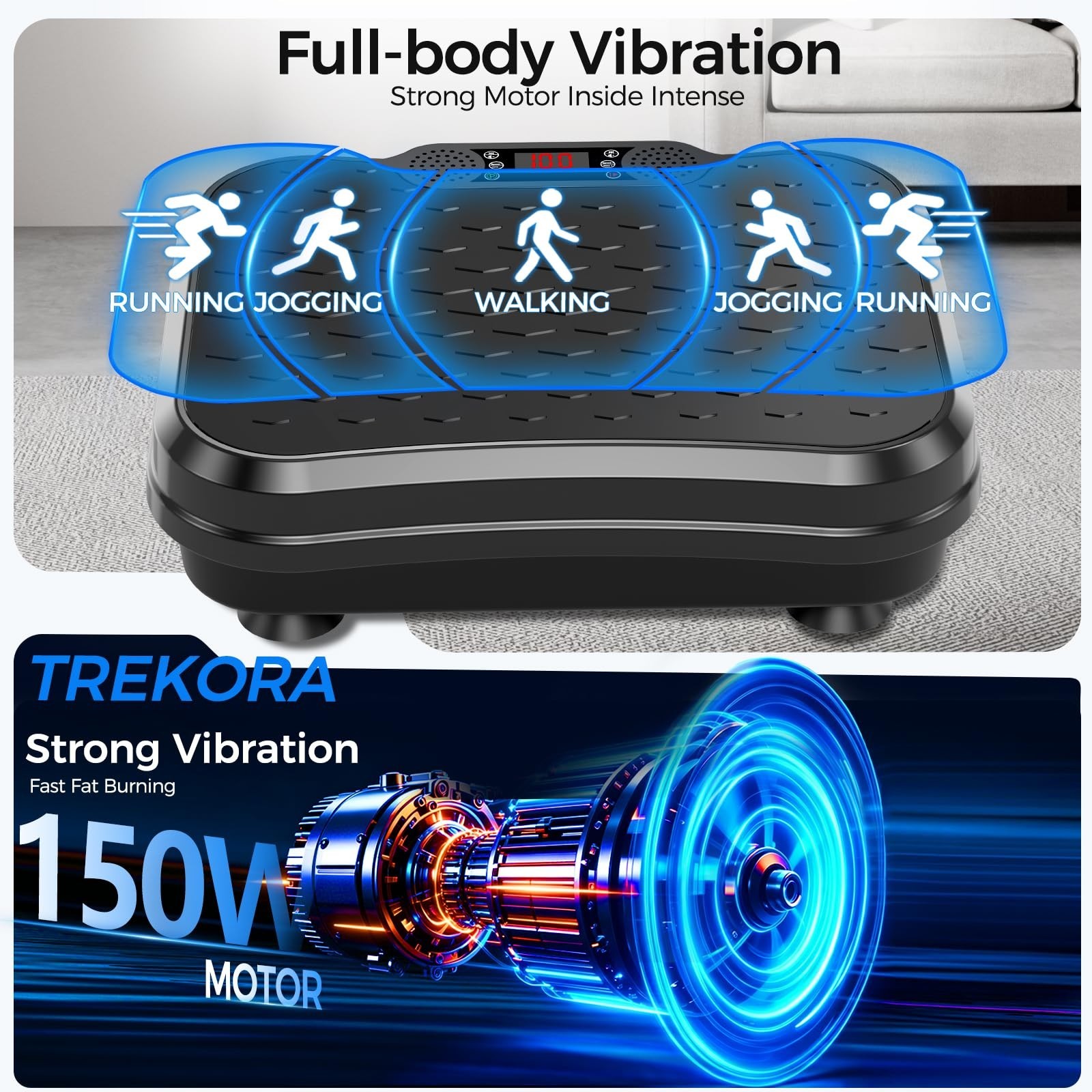 Vibration Plate Exercise Machine, Curved Vibration Plate for Lymphatic Draina...