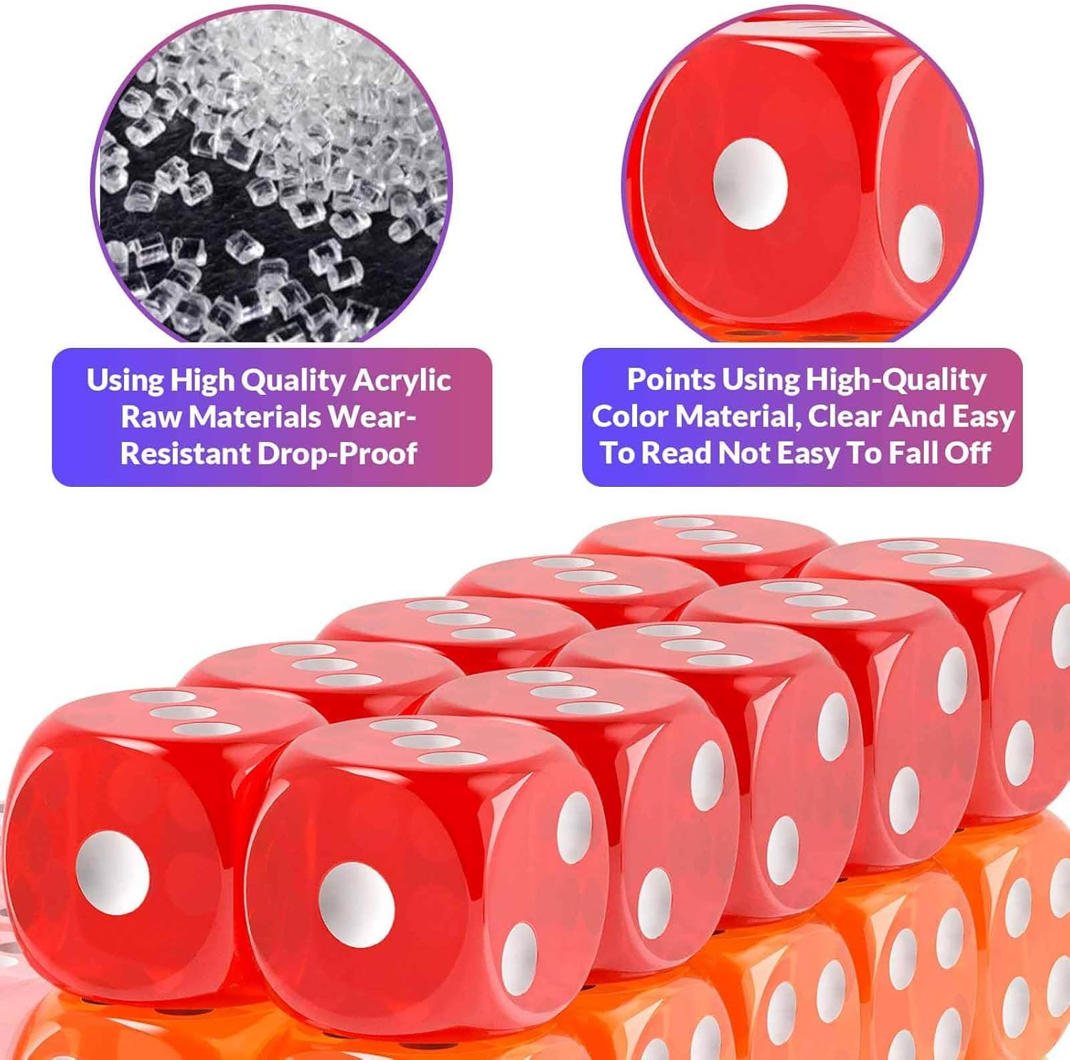110 Piece Colored Dice Set, 6-Sided Bulk Dice for Classroom and Board Games