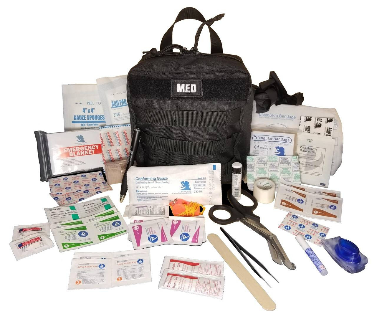 Elite First Aid GP IFAK Level 1 Kit w/ Molle & Rip-Away Back for Auto Head Rest
