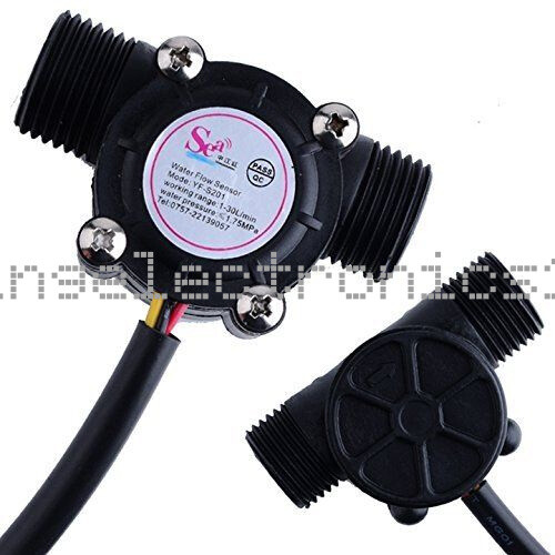 Water Flow Sensor Fluid Flowmeter Switch G1/2 Counter 1-30L/min Meter