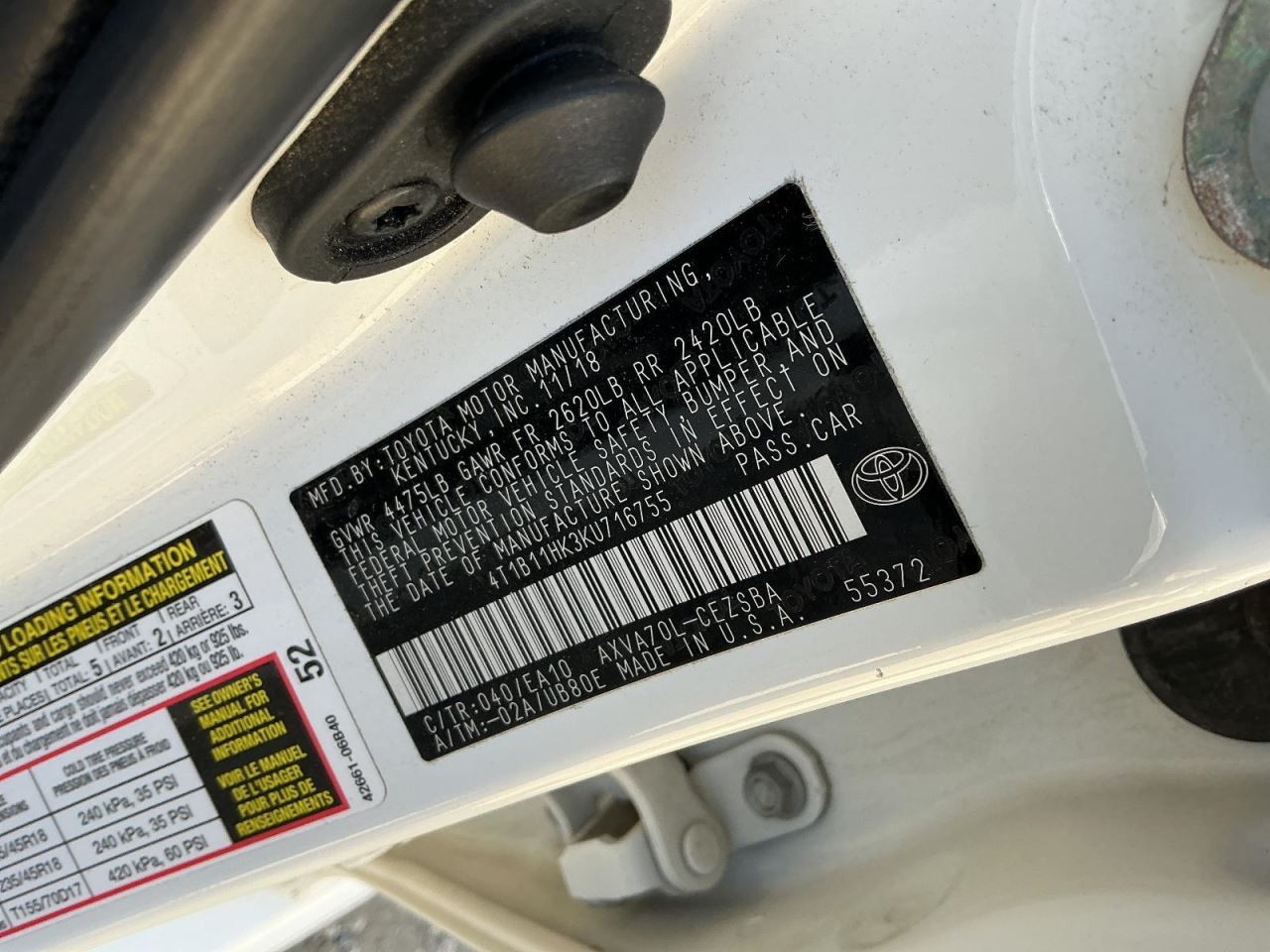 CAMRY 2019 Glove Box 4967192