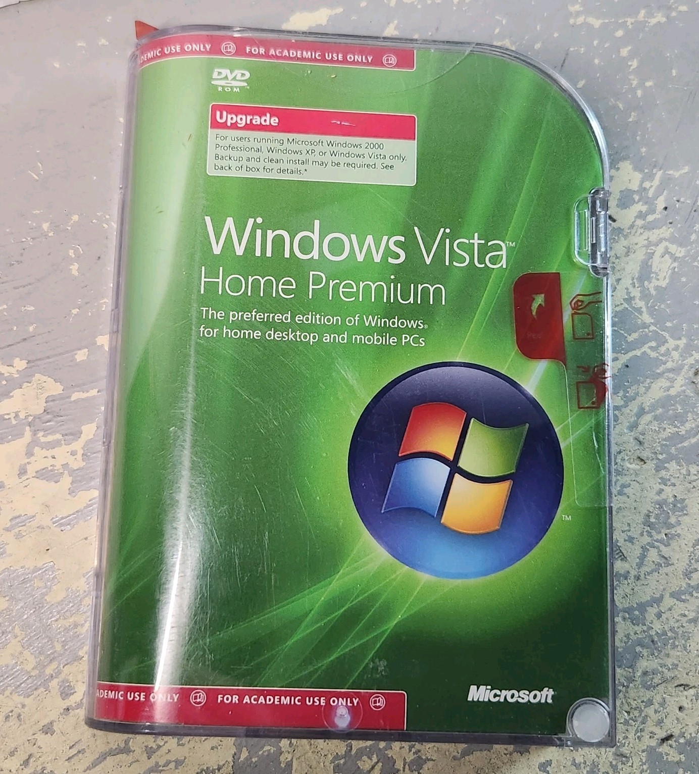 Microsoft Windows Vista Home Premium Upgrade 32-Bit DVD Key COA Academic