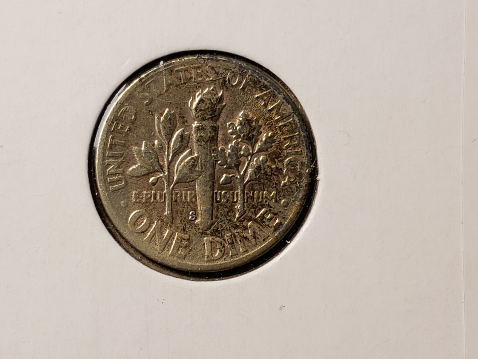 1953 S Roosevelt Silver Dime Toned 00275