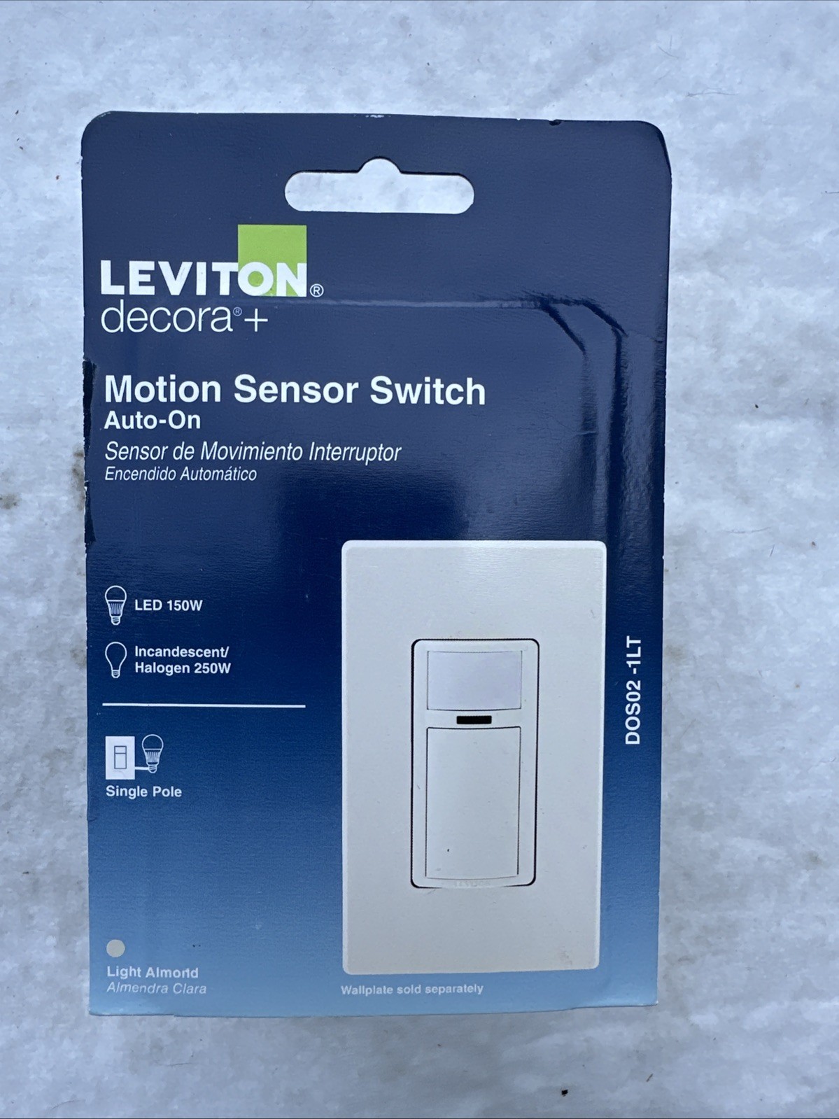 Leviton Decora+ Motion Sensor Switch DOS02-1LT Auto-On, Light Almond