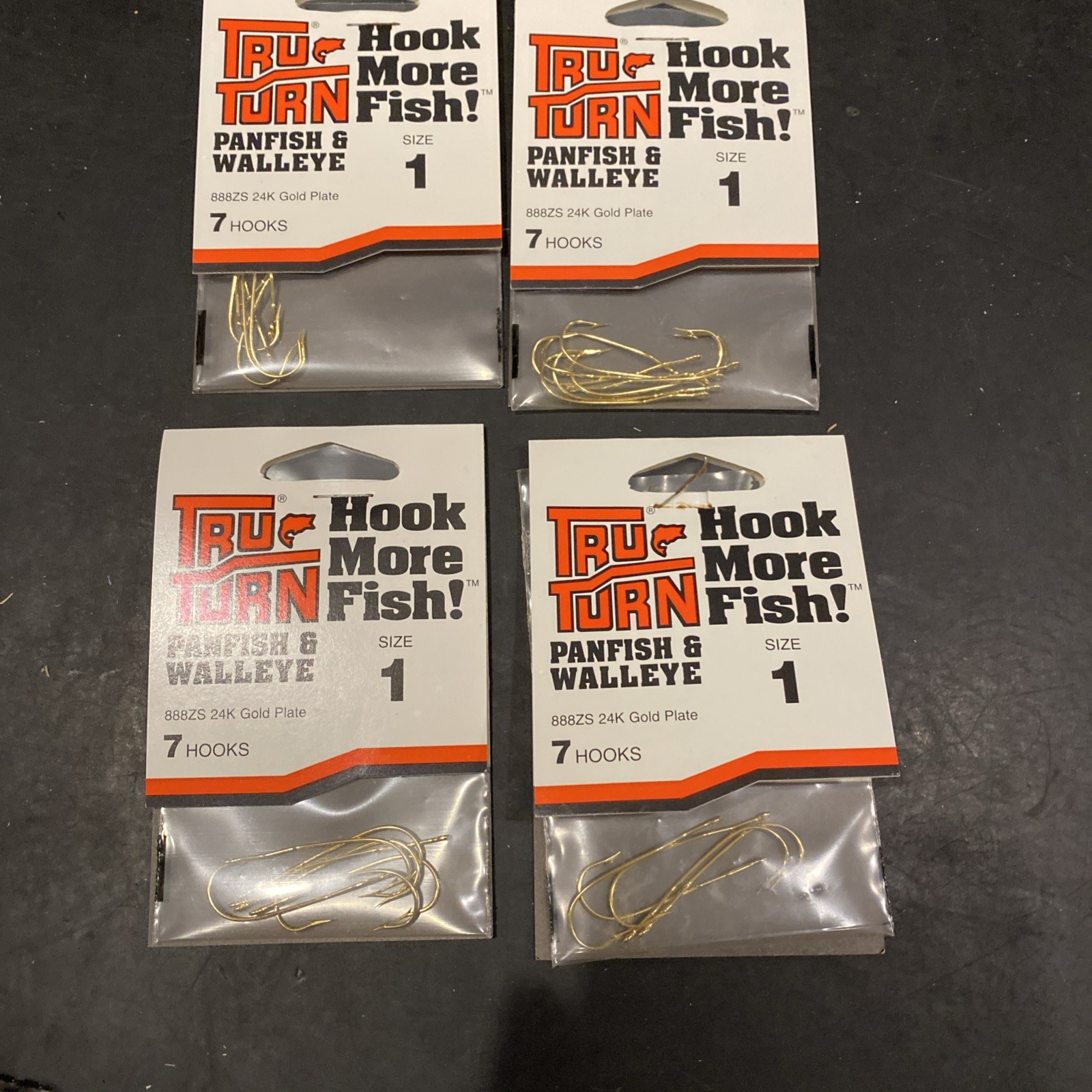 Tru Turn Walleye Panfish Size 1 Ref 888ZS  Lot Of 4 Packs 7 Per Pack 28 Hooks