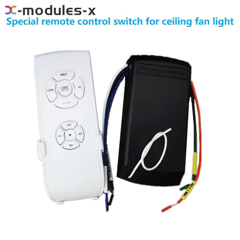 2 Way Universal Ceiling Fan Lamp Light Remote Control Receiver Kit Timing New