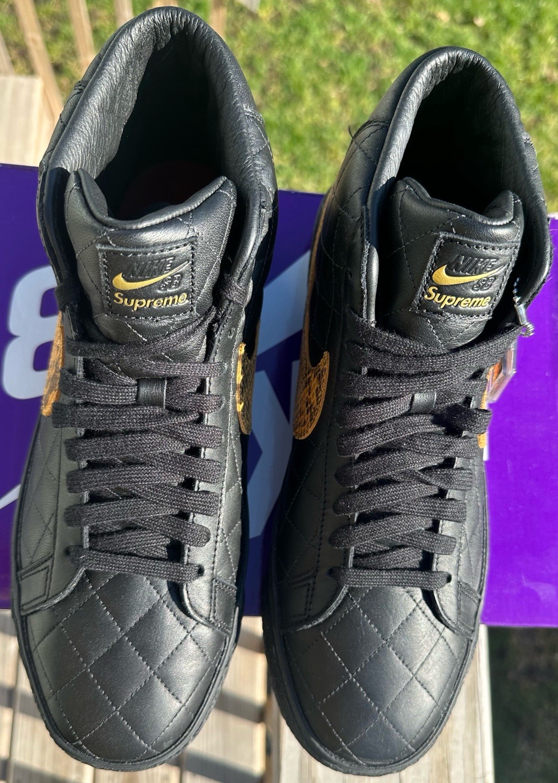 Nike SB Zoom Blazer Mid QS Supreme Skateboarding Shoes Black US Size 10