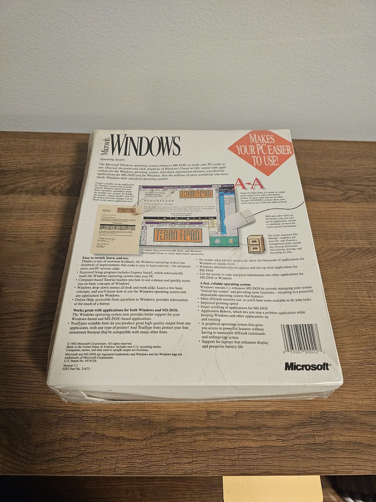 Microsoft Windows 3.1 Operating System Sealed