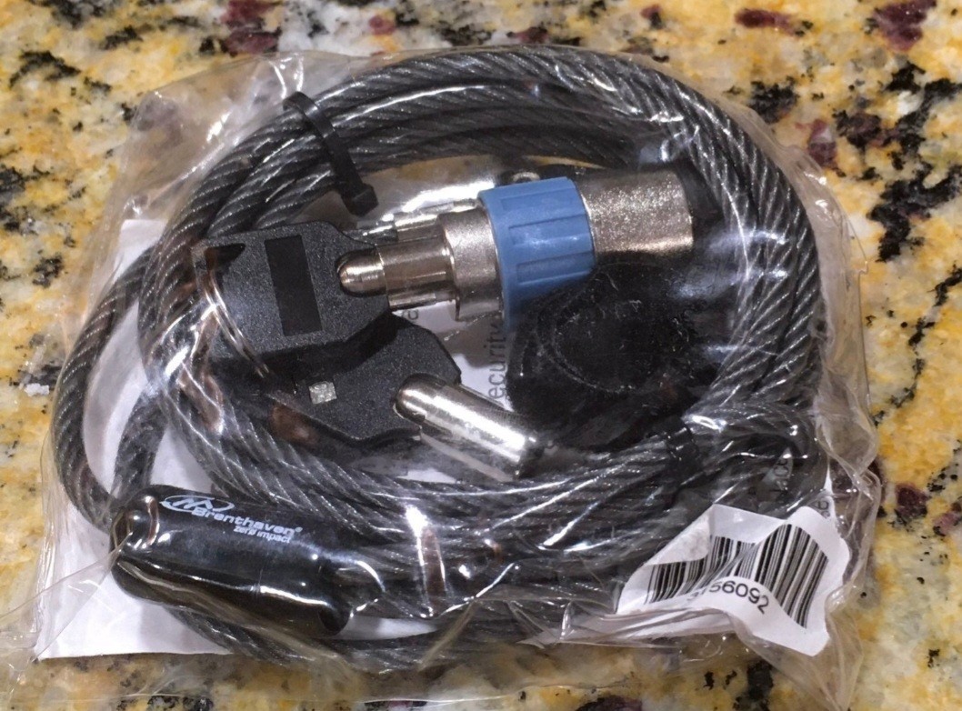 Brand New Brenthaven Laptop Cable security Lock 4100 * 2 Keys Computer Notebook