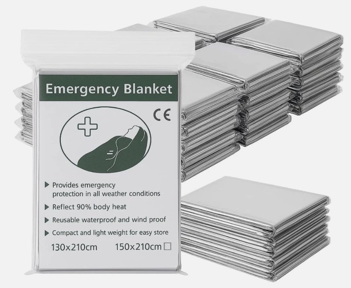 10pc Emergency Mylar Thermal Blankets Survival Aid Military Homeless 83" x 51"