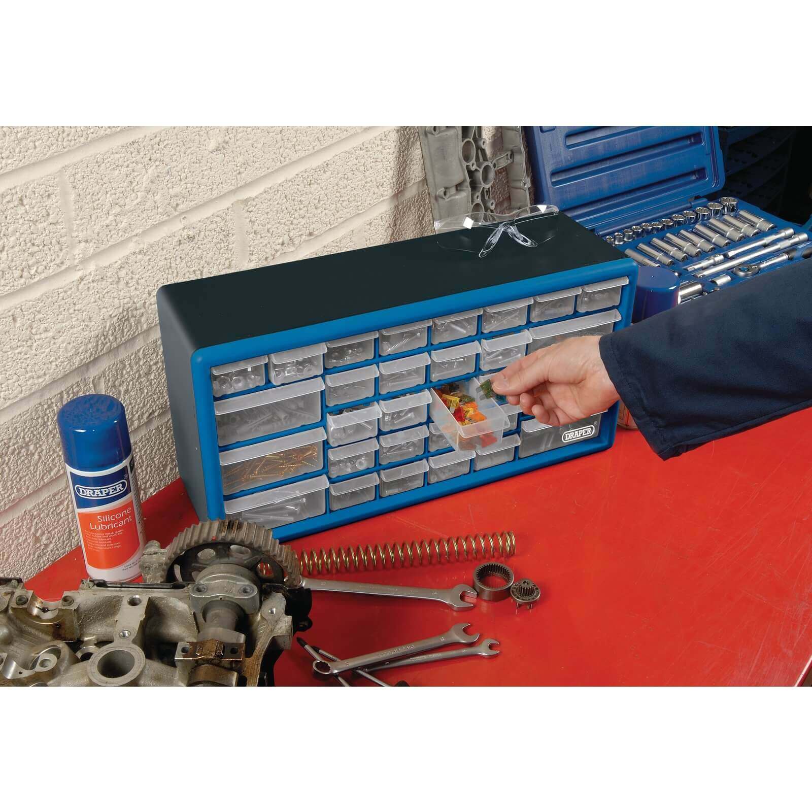 Draper 30 Drawer Wall Mountable Organiser Cabinet