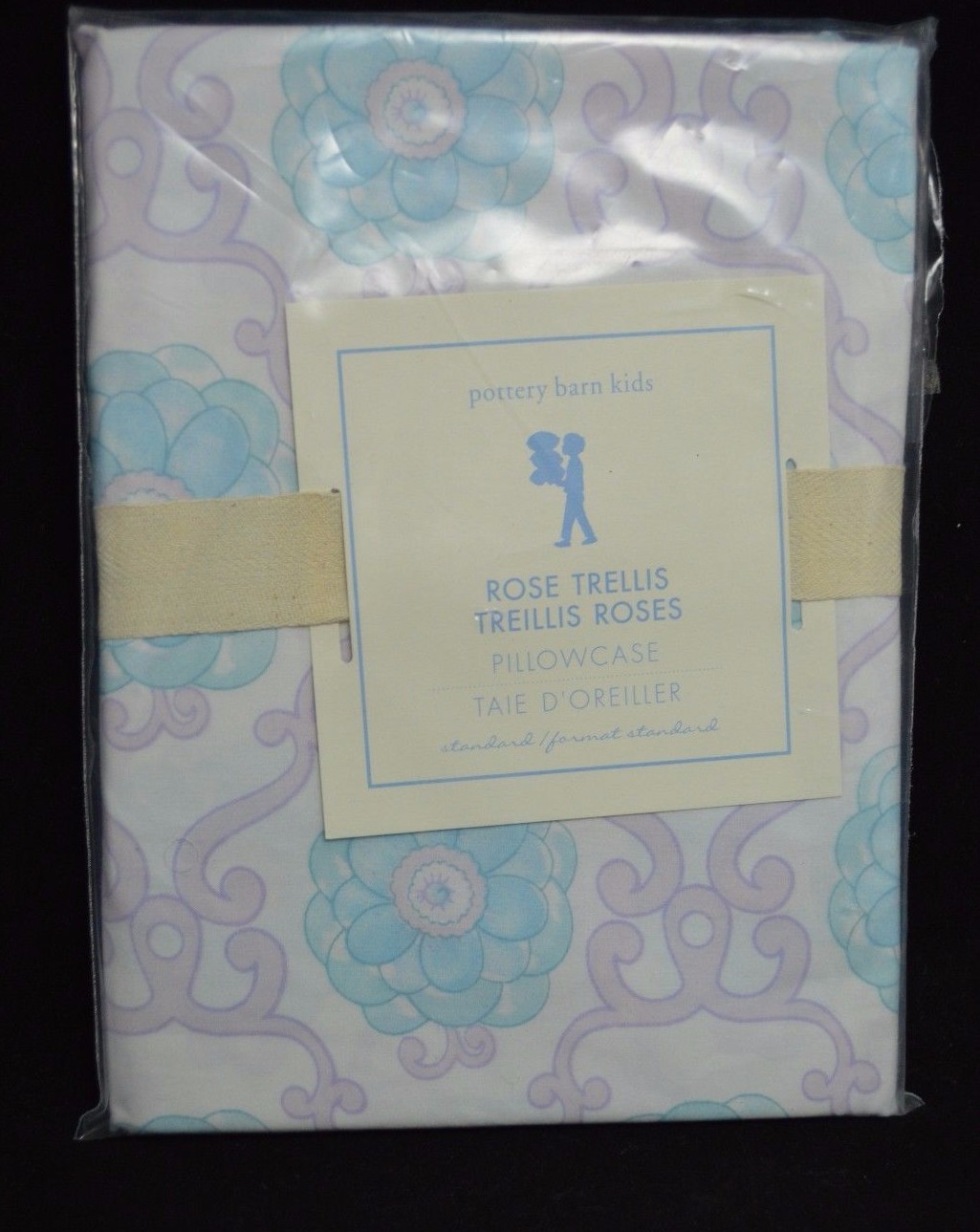 POTTERY BARN ROSE TRELLIS PILLOWCASE LAVENDER STANDARD 1 #60
