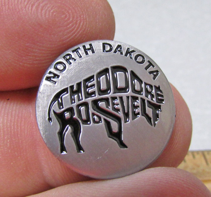 Teddy Roosevelt National Park ND, collector metal token, round with new design