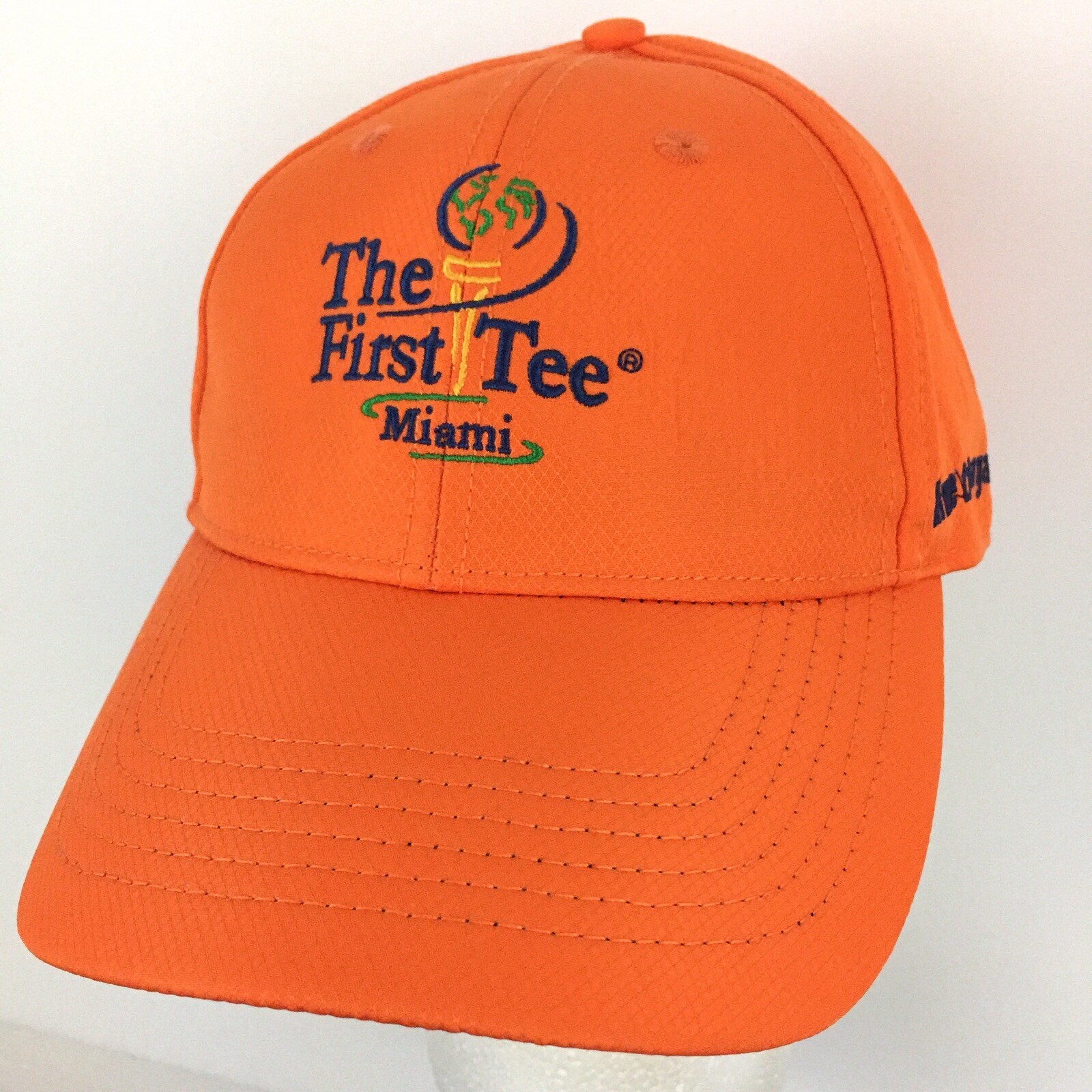 First Tee Miami FL Dade Golf Cap Spell Out Script Logo Tour Beach Baseball Hat