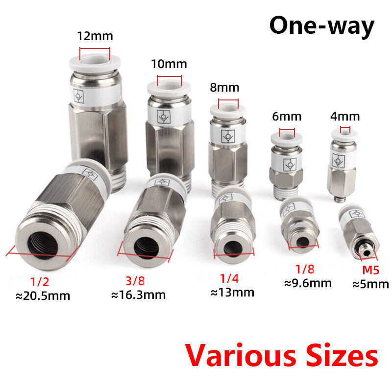 Pneumatischer BSPT Stecker x Steckverschraubungen Unidirektionale Gerade Stecker