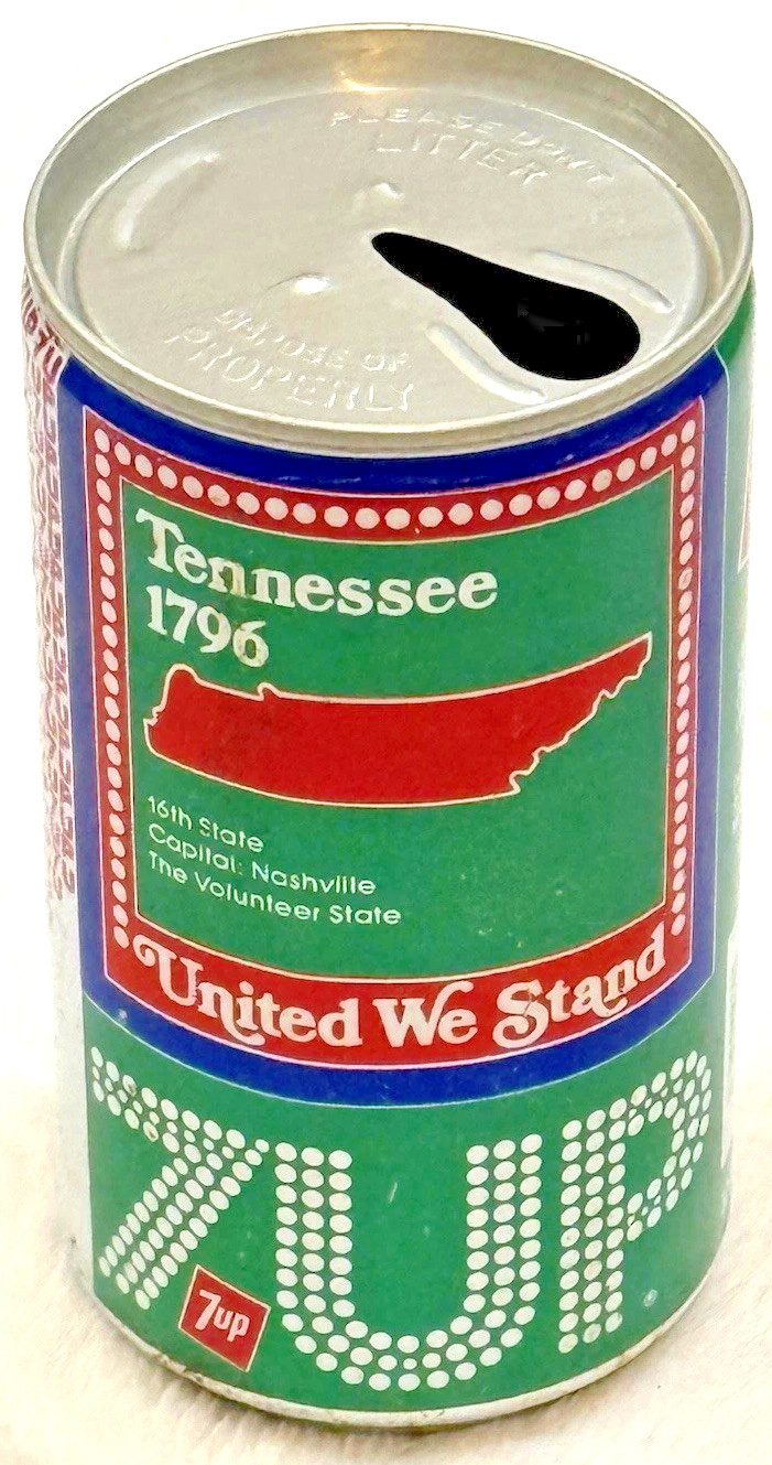 1970's 7 Up-The UnCola-Lemon🍋Lime🍋‍🟩-Tennessee-12 oz-Steel Soda-Pop Can