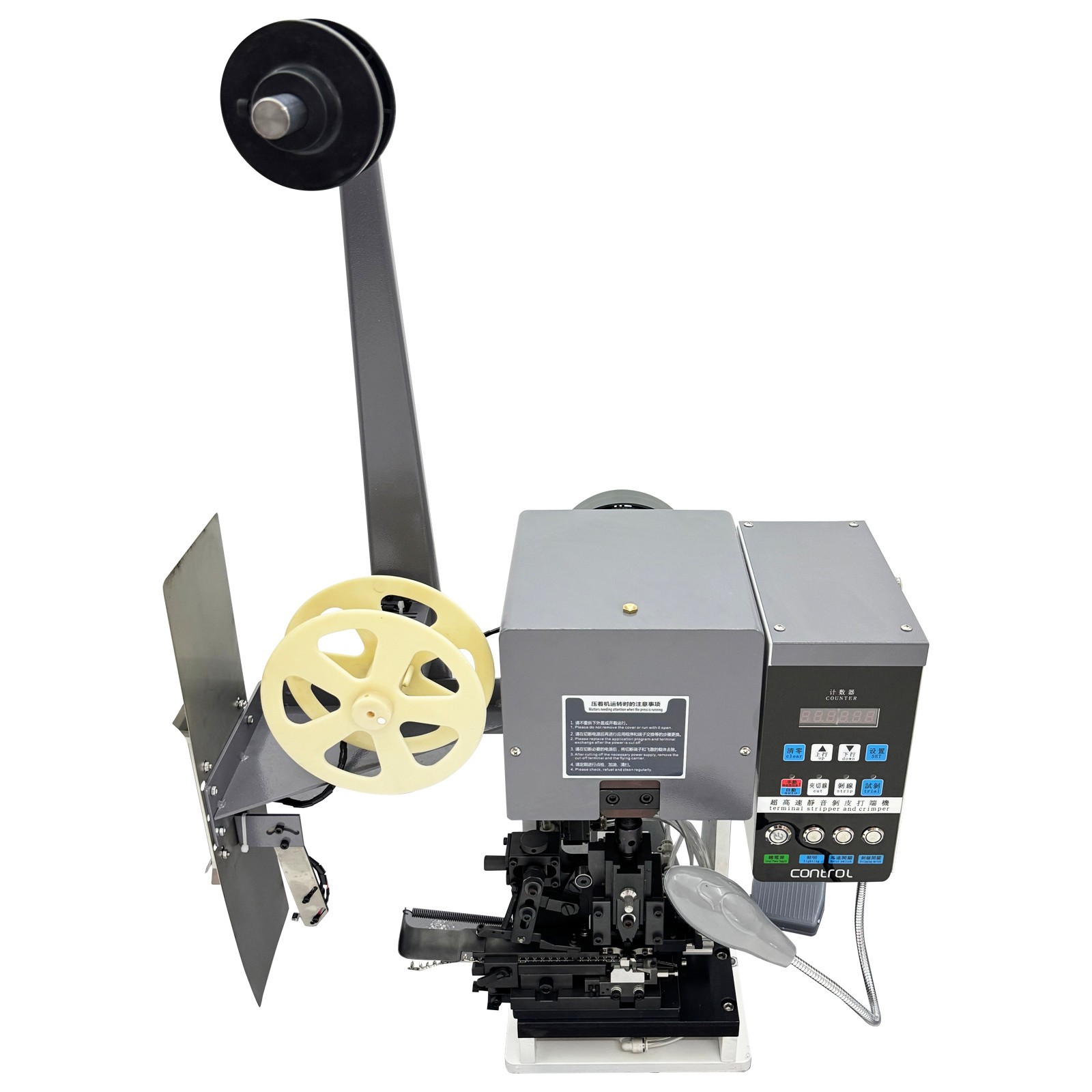 220VAutomatic Wire Stripping and Terminal Crimping Machine1.5T Crimping Capacity