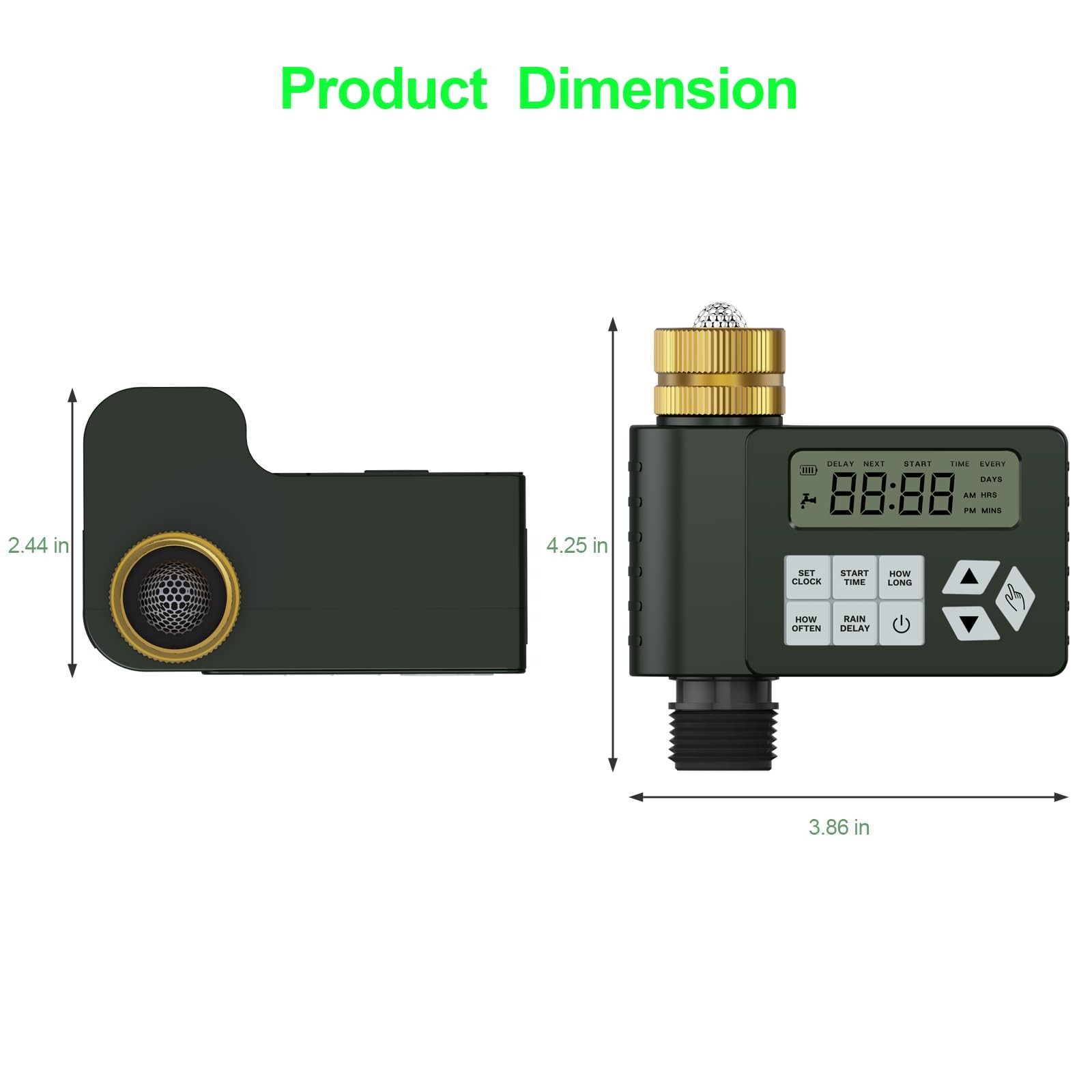 Outdoor Water Timer for Garden Hose, Programmable Sprinkler with Rain Delay,