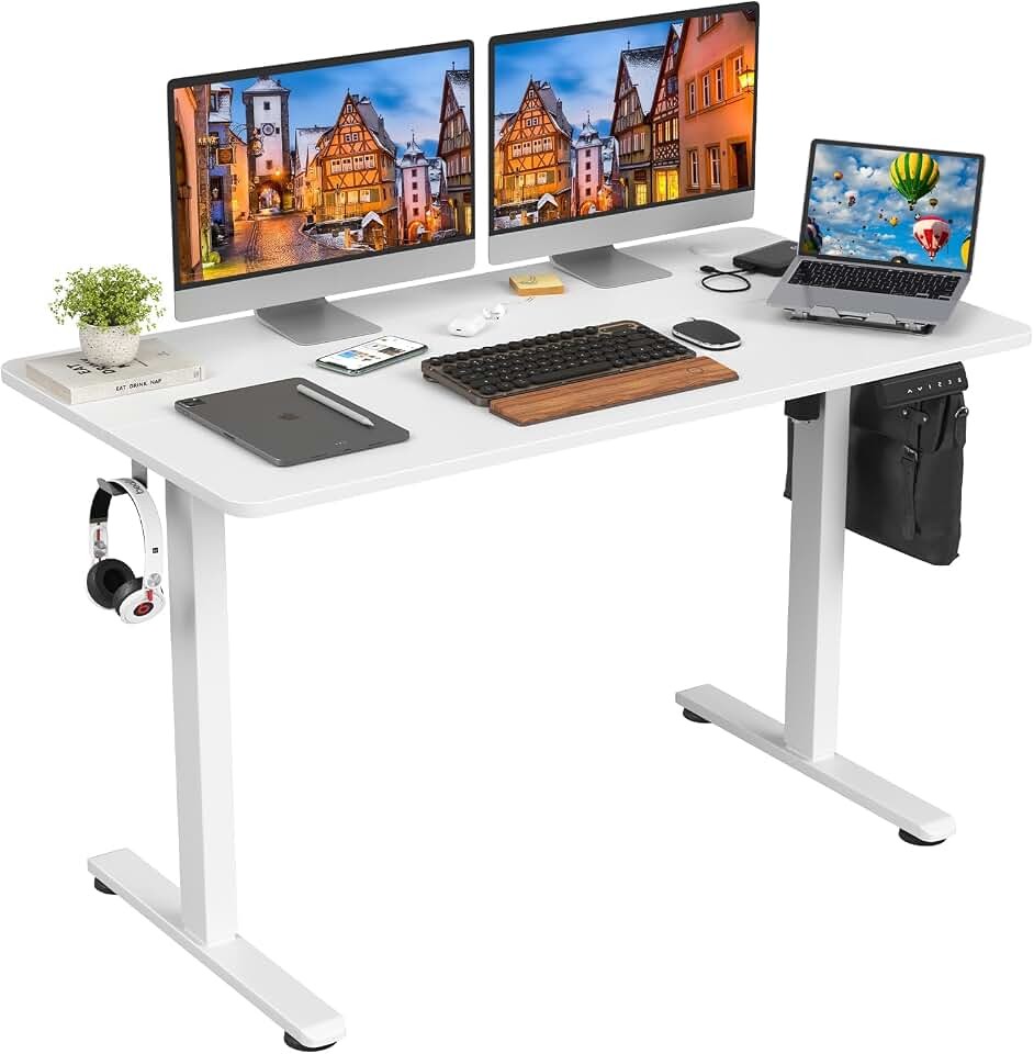 Electric Standing Desk Adjustable Height Sit Stand Home Office Desk with Splice