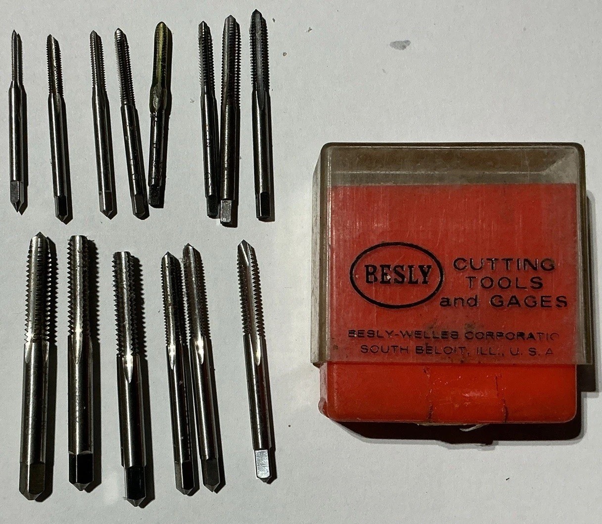 Besly Cutting Tools And Gages 14 Taps Vintage