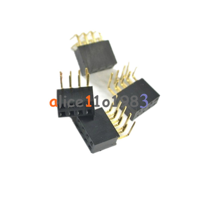 20PCS 2.54mm Pitch 2x4Pin Header Right Angle Female Double Row Socket Connector