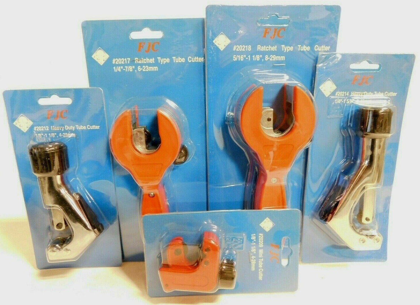 (LOT OF 5) NEW FJC Tube Cutters 1/8 1/4 3/8 1/2 3/4 1-1/8 1-5/8" Plumbing Tools