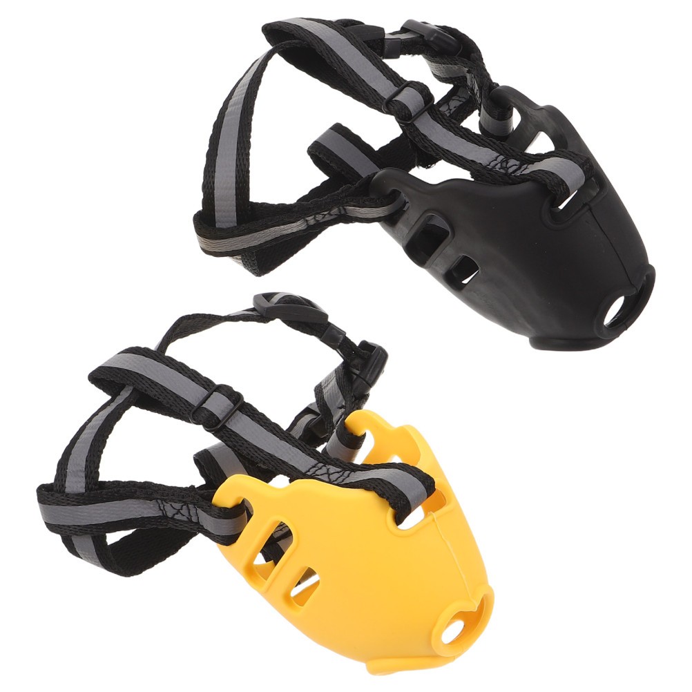 2Pcs Reusable Small Dog Basket Muzzle Breathable Silicone Anti Chewing Guard