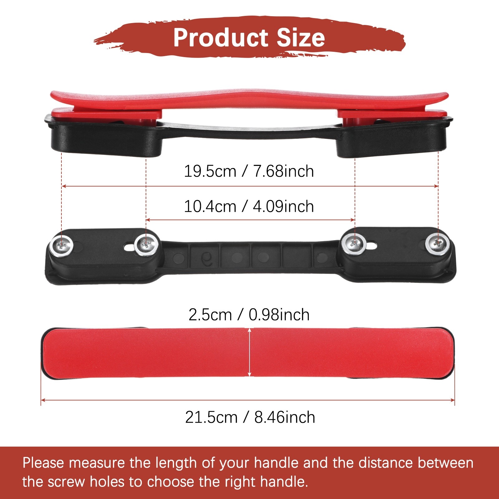 1PCS Luggage Replacement Handle for Suitcase - [Bright Red-8.5IN]