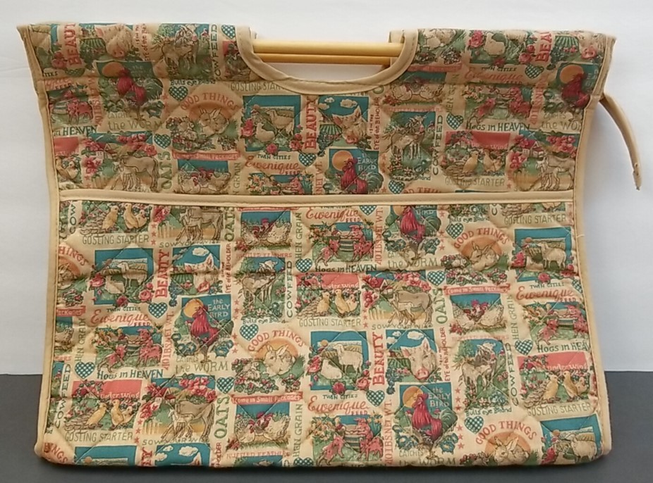 Needlework Crafts Holder Case Country Style 13" x 16.5" x 4.5" Vintage 1990's