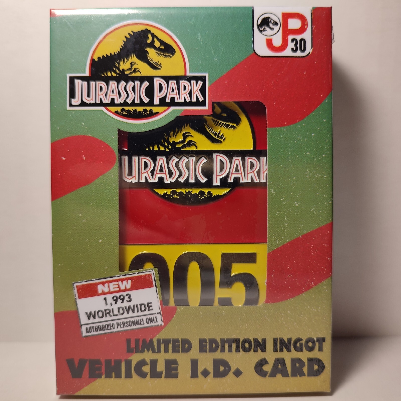 Jurassic Park 30th Anniversary Vehicle ID Ingot Official Limited Ed. Collectible