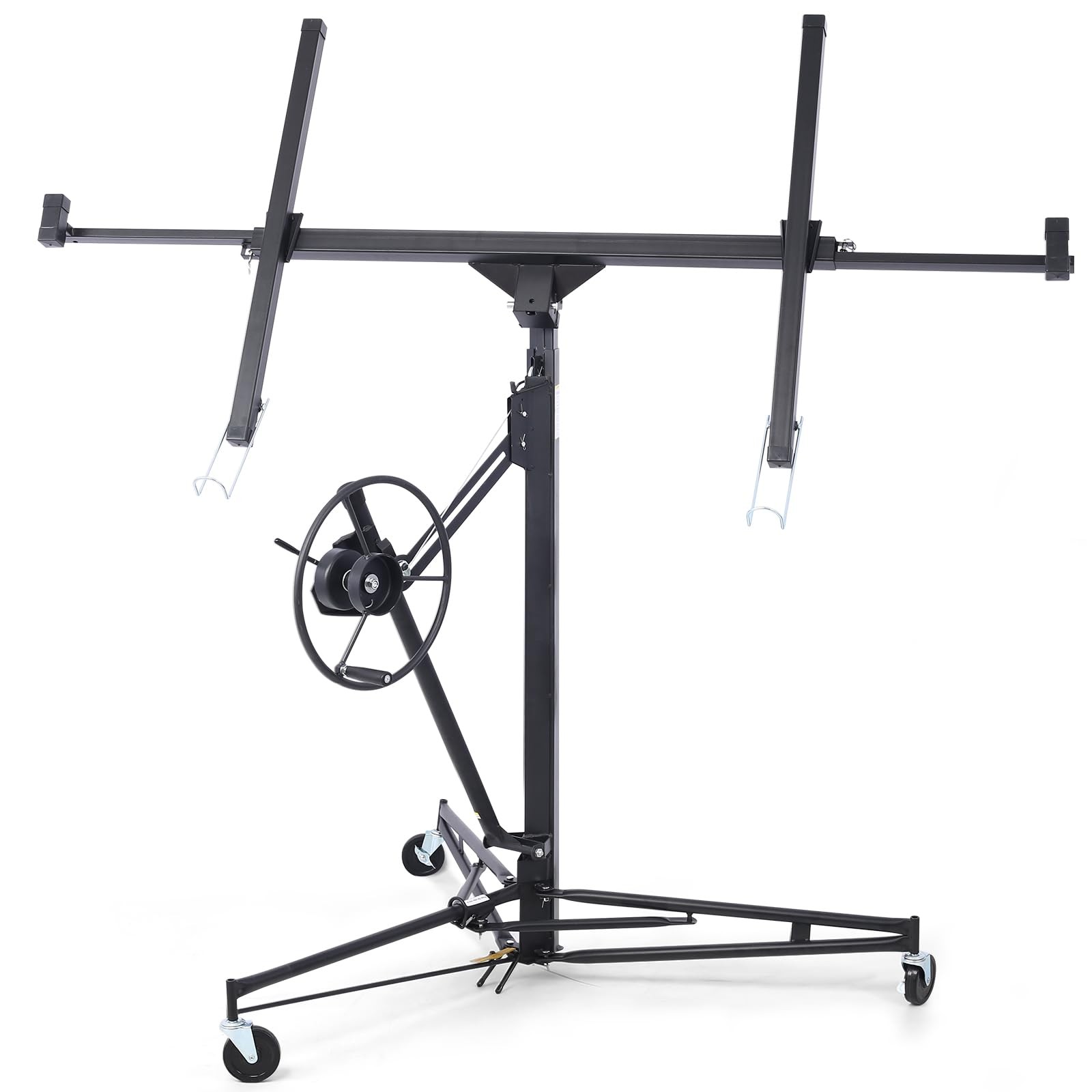 16ft 150LBS Heavy Duty Drywall Lift Sheetrock Hoist Holder Rolling Wheels