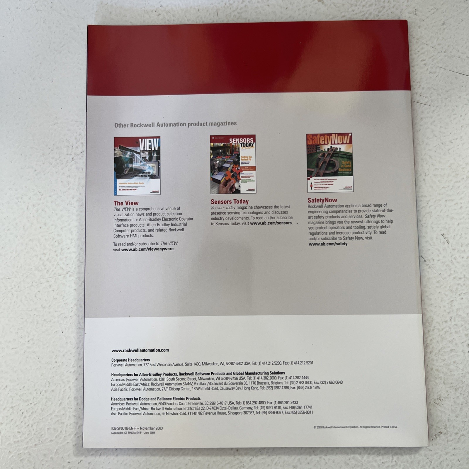Alllen-Bradley Industrial Control Catalog November 2003