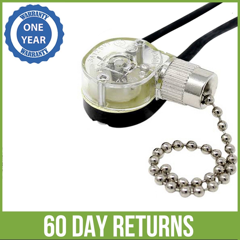 ZE-109 2 Wire Pull Chain Light Switch For Hunter Hampton Bay Harbor Breeze Fans