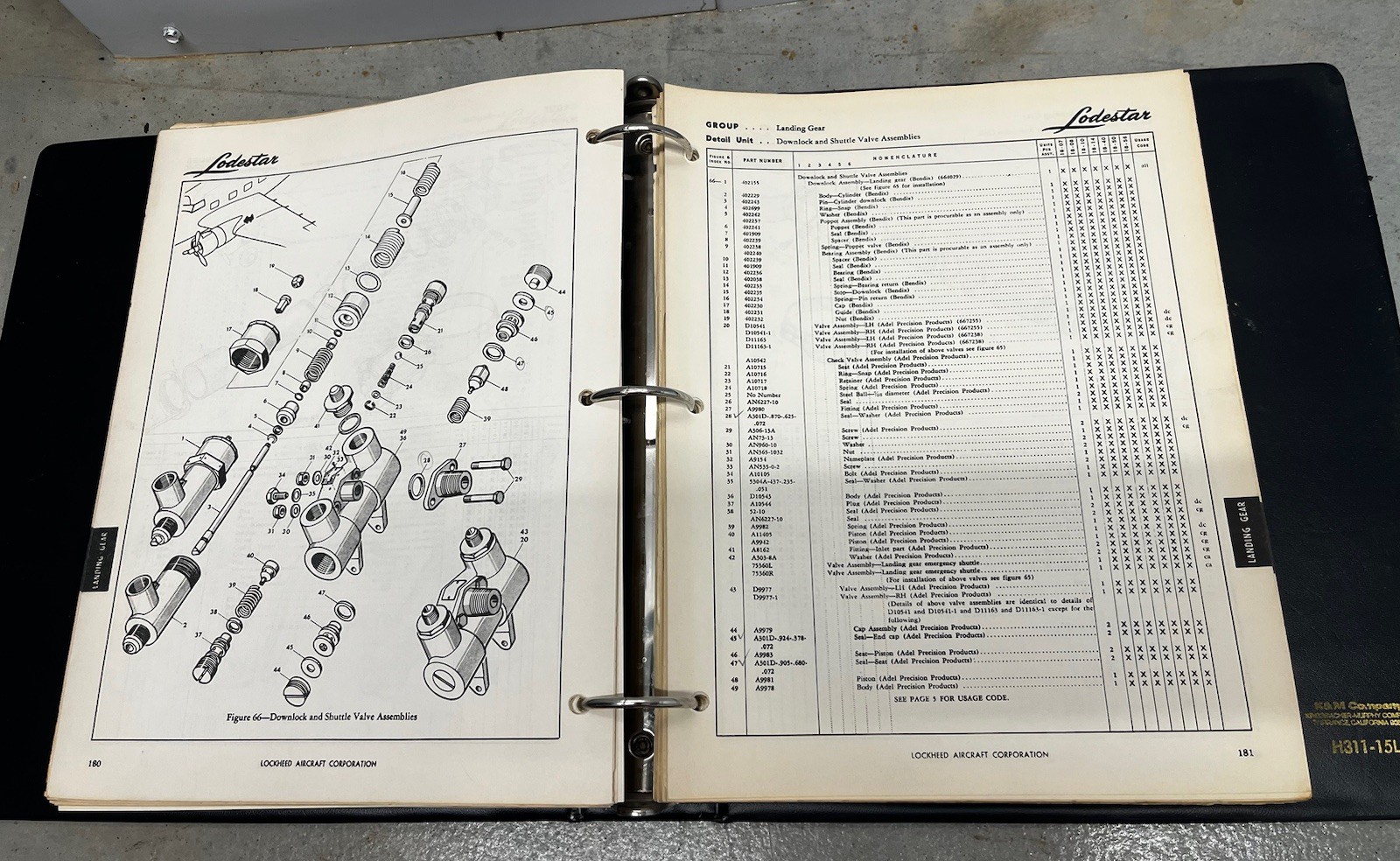Lockheed Lodestar Model 18 Maintenance Parts Catalog-Original