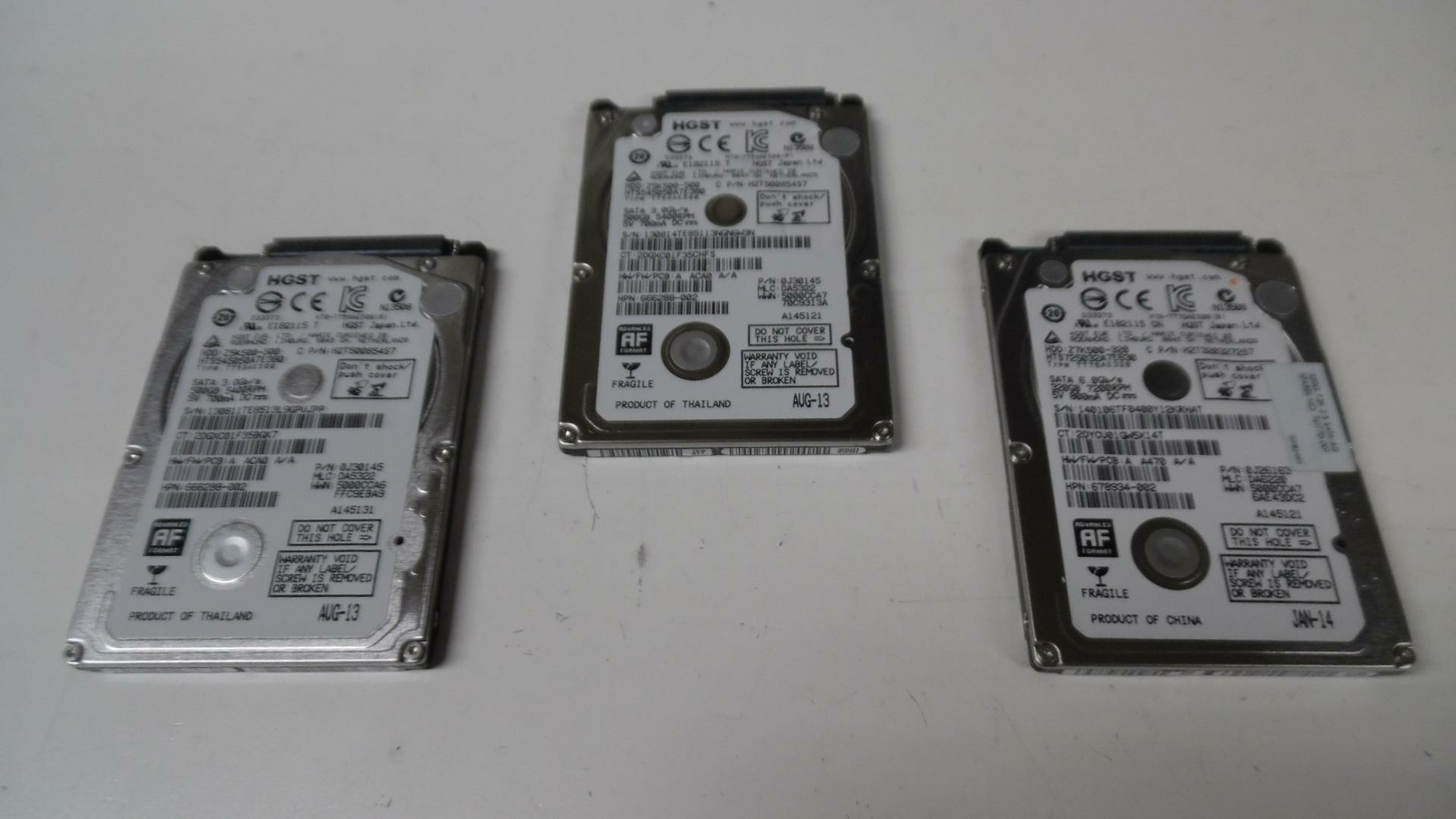 Lot of 3: HGST 320GB 6.0Gb/s 7200RPM Hard Drives - Z7K500-320 - See Photos