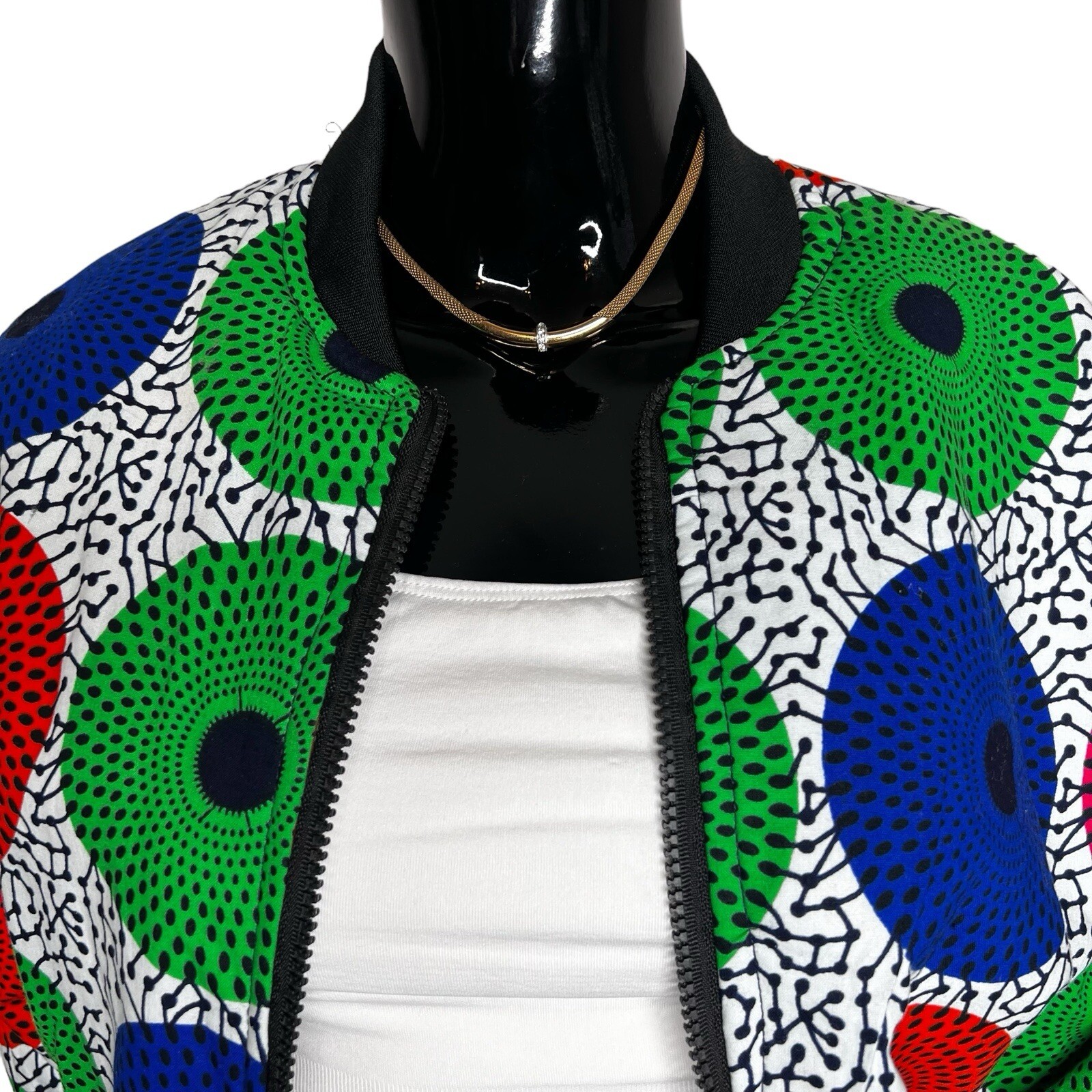 Circular African Print Unisex Multicolor Zip Up Jacket