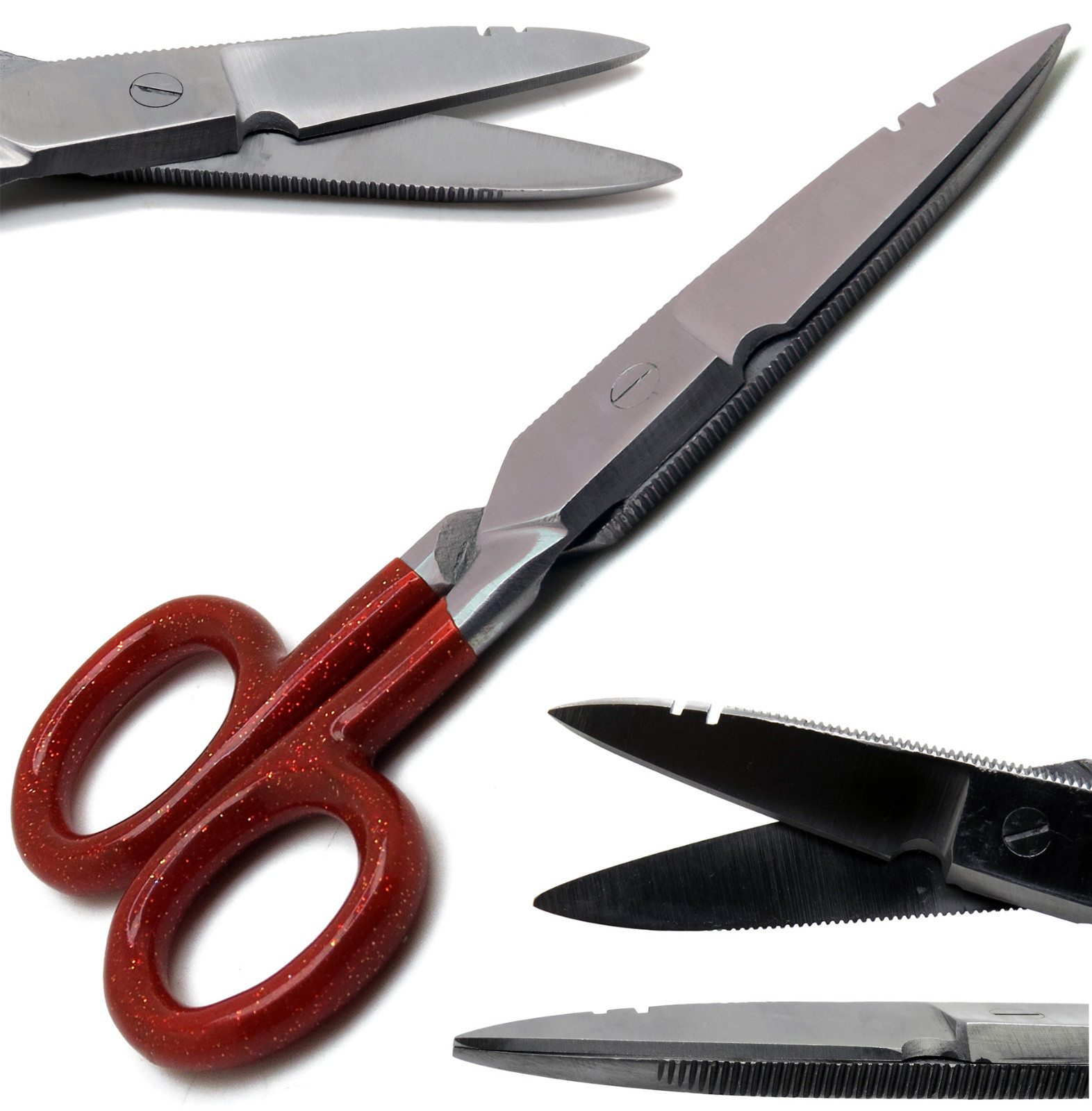 Multi-Purpose Electrician Red Scissors 5.25" Cutting Stripping Wires Instruments